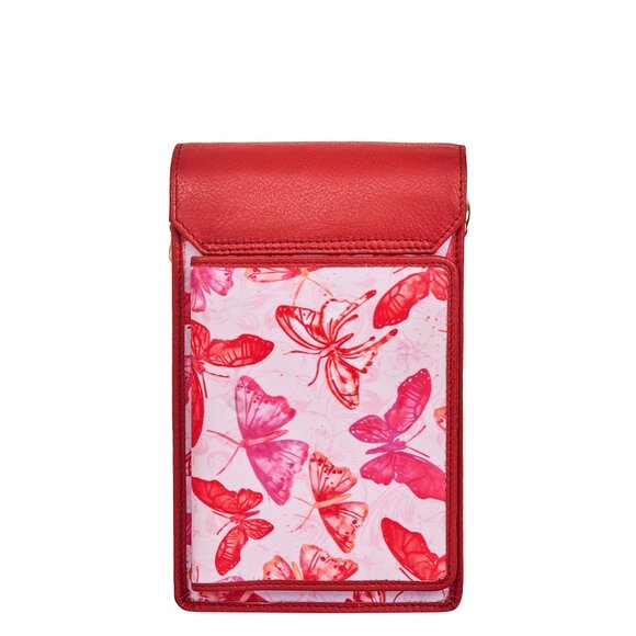 Sishka Women Pink Printed Nylon & Leather Crossbody Sling Phone Wallet - Picture 6 of 9
